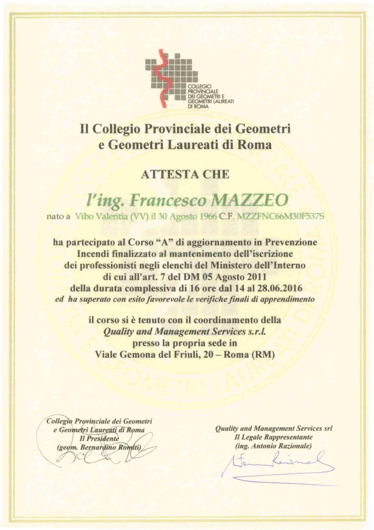 Prevenzione Incendi Corso A