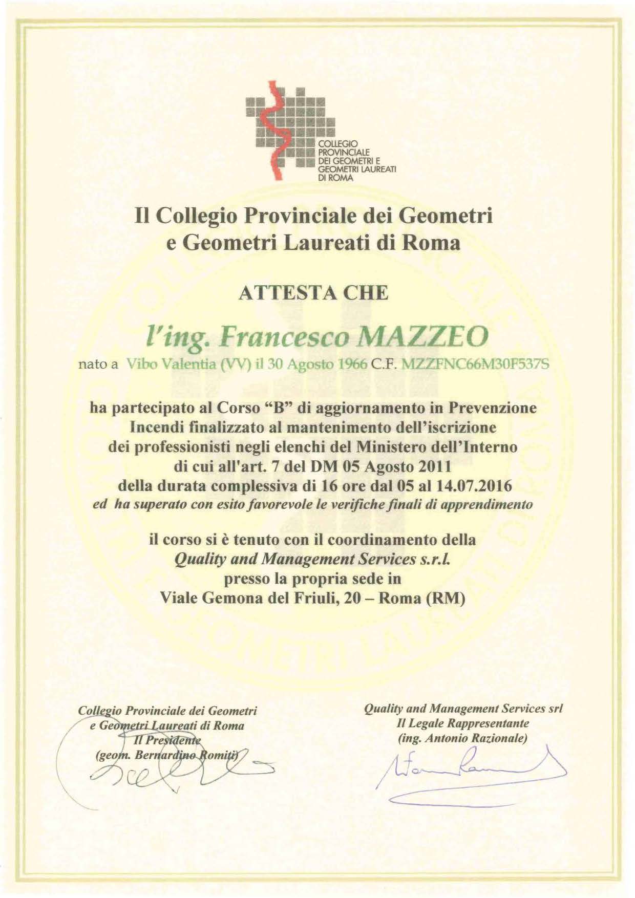 Prevenzione Incendi Corso B