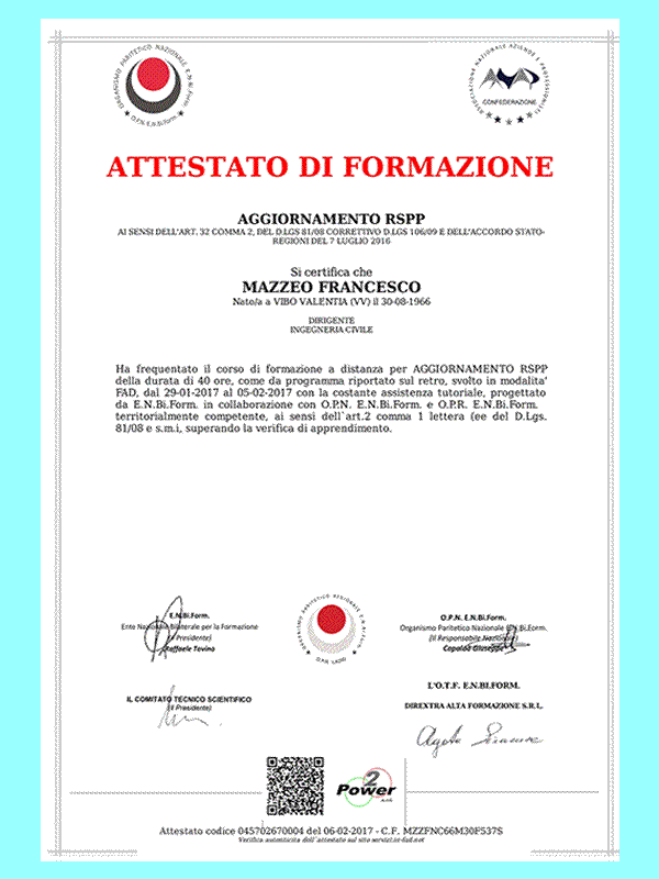 Aggiornamento RSPP pag. 1